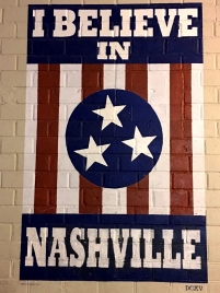 "I believe in Nashville" sign.